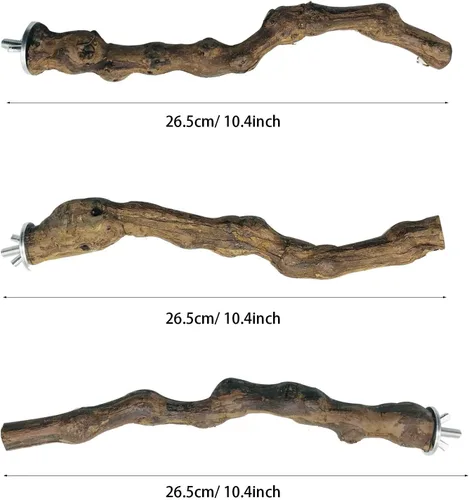 Miniatura 2 de 5 piezas de palo de uva natural Perca Swing Juguetes para masticar jaulas de loros, cacatúas, periquitos, pinzones - Palo de pie para pájaros 1