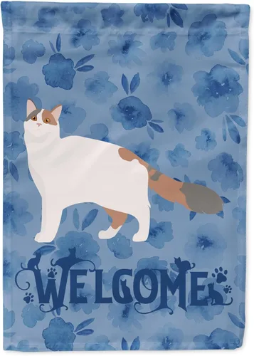Miniatura 210 de Caroline's Treasures CK4813CHF - Bandera de bienvenida con gato abisinio azul, manga grande, para porche, para colgar en la pared, poliéster
