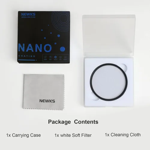 Miniatura 9 de NEWKS Filtro de difusión blanca suave de 1/4 de 1/4, filtro de efecto cinematográfico de ensueño, vidrio óptico HD para fotografía