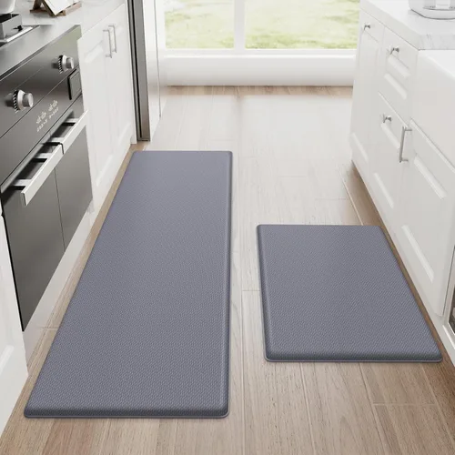 Miniatura 29 de StepRite Tapetes de cocina, 2 tapetes acolchados, antifatiga, para piso, de escritorio, antideslizante, impermeables, oficina, alfombras de 17.3 x