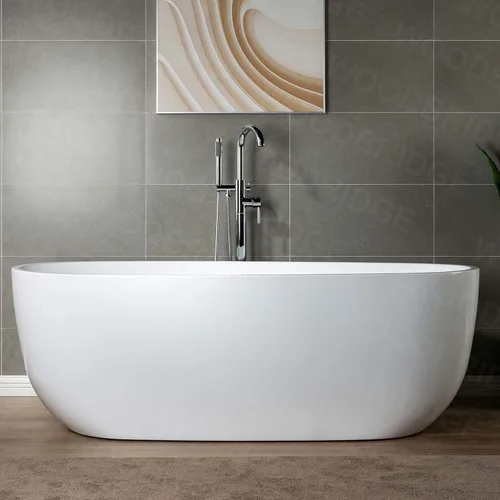 Miniatura 2 de WOODBRIDGE Grifo de llenado de bañera independiente contemporáneo de una sola manija con ducha de mano en acabado cromado, F0002CHRD