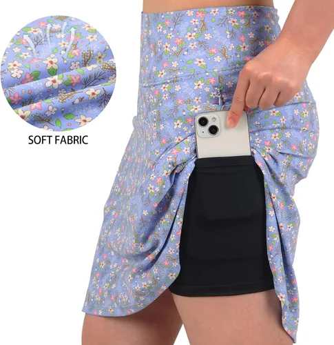 Miniatura 11 de ANIVIVO Faldas pantalón para mujer de 20 pulgadas de longitud a la rodilla, faldas deportivas de pickleball para tenis, golf y pickleball