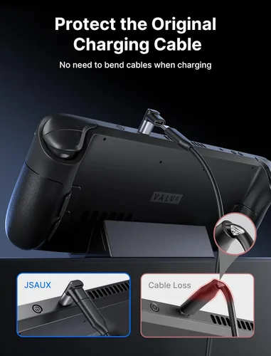 Miniatura 5 de JSAUX 90 Degree USB C Male to USB C Female Adapter + Steam Deck Screen Protector