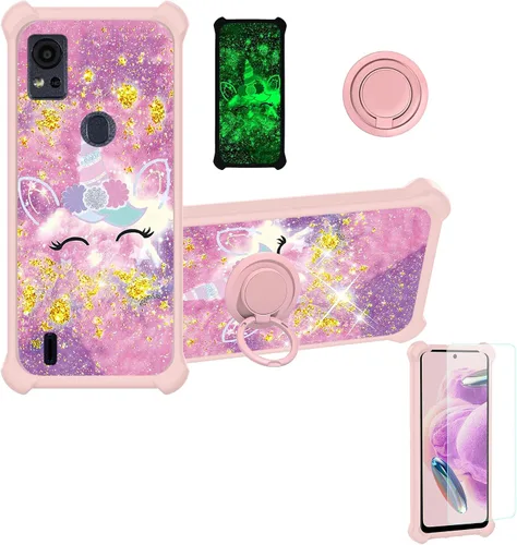 Miniatura 150 de jioeuinly JSF-DJS - Funda compatible con Nothing Phone 2a con protector de pantalla de vidrio templado, policarbonato duro + silicona suave, soporte
