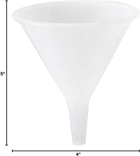 Miniatura 6 de Soro Essentials - Embudo de plástico de 8 onzas de ancho de 4 pulgadas de ancho, color blanco- Embudo de cocina para llenar botellas, frascos