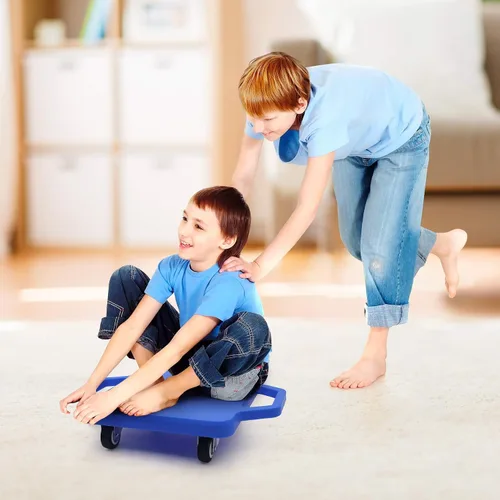 Miniatura 7 de Tabla de sentarse para niños con ruedas universales – Scooter de plástico de seguridad para niños de 6 a 12 años – Scooter deportivo manual con asas