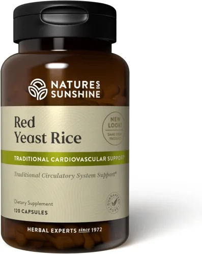 Nature's Sunshine Arroz de levadura roja, 120 cápsulas, Kosher | Ayuda a apoyar la producción de colesterol bueno en el hígado y apoya el sistema