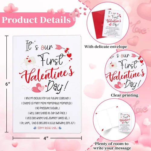 Miniatura 7 de D24TIME Divertida tarjeta de felicitación para el primer día de San Valentín para novio/novia, tarjeta de felicitación con sobre, romántica