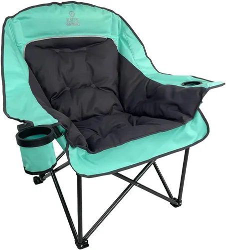 Miniatura 7 de Venture Forward Silla de camping plegable de gran tamaño, portátil y cómoda, capacidad de peso de 400 libras, perfecta para acampar y actividades al