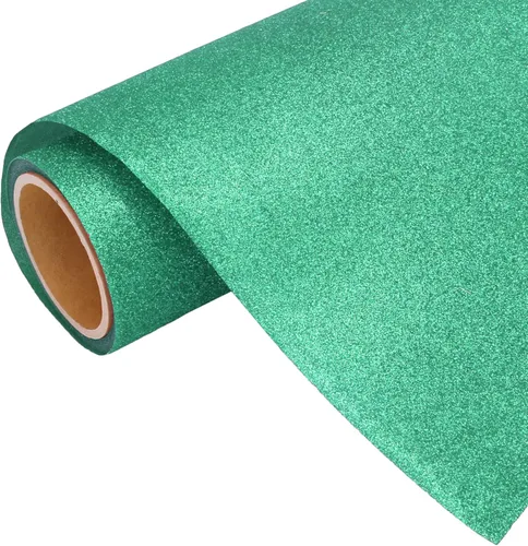 Miniatura 12 de Rollo de película de vinilo de transferencia de calor Threadart Glitter Blue de 3 yardas x 20 pulgadas HTV Colores con purpurina Compatible