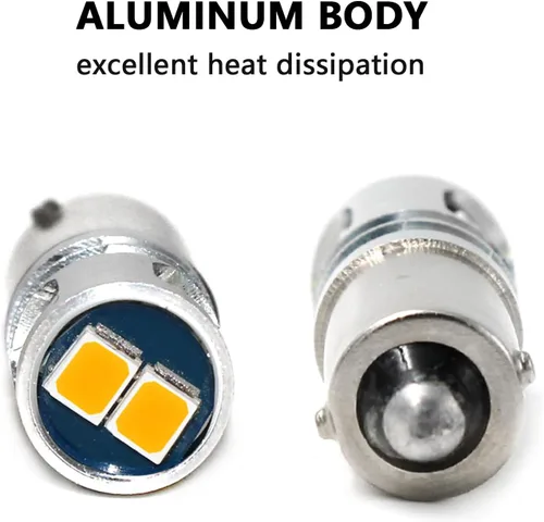 Miniatura 2 de PHINLION BA9S 1889 bombilla LED amarilla ámbar súper brillante 53 57 1895 3893 12929 T4W H5W H10W 12V bombillas LED no polarizadas para lectura