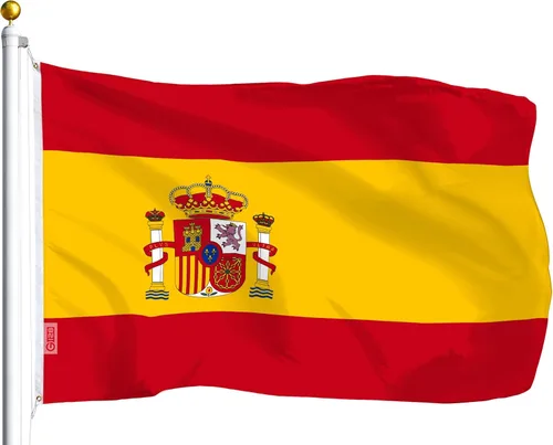 G128 Bandera de España, 3 x 5 pies, serie LiteWeave, impresa en poliéster 100D, bandera de país, colores vibrantes, ojales de latón