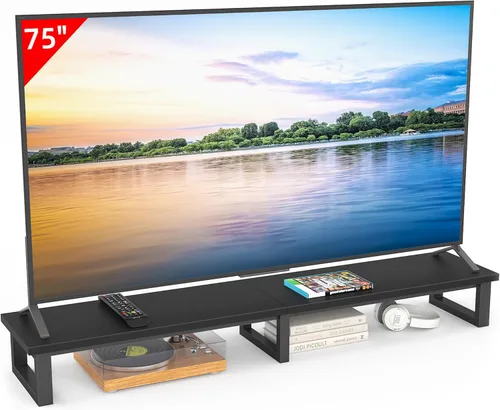 Miniatura 10 de YAOHUOO Elevador de TV grande de 45 pulgadas para TV de 32 a 60 pulgadas, estante elevador de TV con patas de acero, soporte elevador de mesa