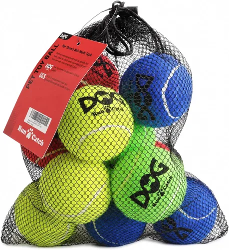 Miniatura 10 de INSUM Pelotas de tenis para perros, paquete de 12 unidades, 2.0 pulgadas, duraderas, no tóxicas, para exteriores, con bolsa de malla, certificado