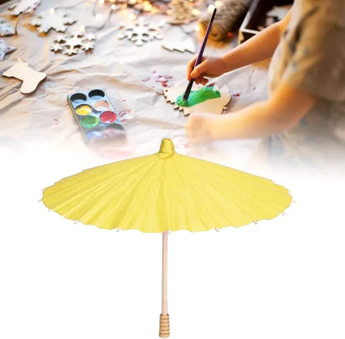 Miniatura 2 de Paraguas para garabatos, mango de madera, mini paraguas de papel, respetuoso con el medio ambiente, resistente a desgarros, para pintura