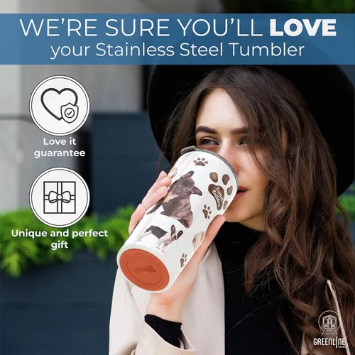 Miniatura 6 de Greenline Goods Vaso aislado de bulldog francés con tapa, 20 onzas, perfecto para mamás de perros, papás, amantes, taza aislada de bulldog francés