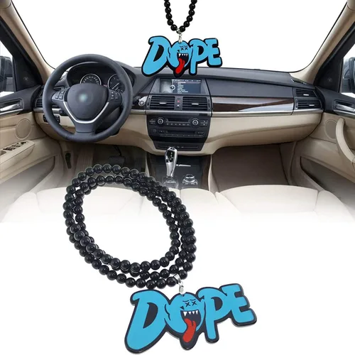 Miniatura 2 de Xotic Tech - Colgante colgante con cuentas para espejo retrovisor para decoración de coche, Acrílico Acrilonitrilo butadieno estireno, Sin piedra