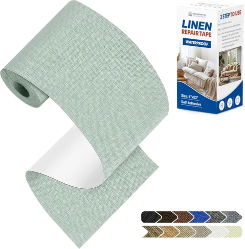 Miniatura 135 de KING MOUNTAIN Parches de reparación de lino fino, tela autoadhesiva, 8 x 11 pulgadas, 2 unidades, multicolor, para sofá de lino (beige)