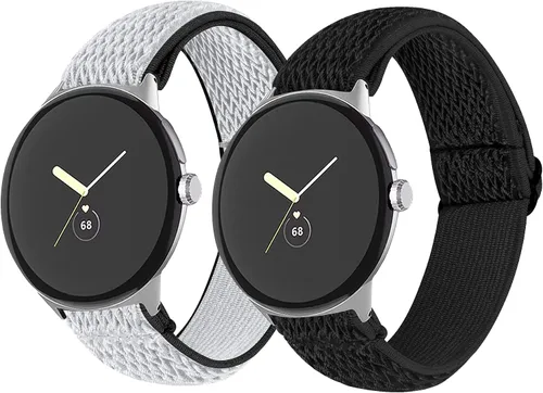 Miniatura 8 de FitTurn Compatible con Google Pixel Watch 3 de 1.614 pulgadas/Pixel Watch 2/Pixel Watch Correa elástica ajustable de tela de nailon de repuesto