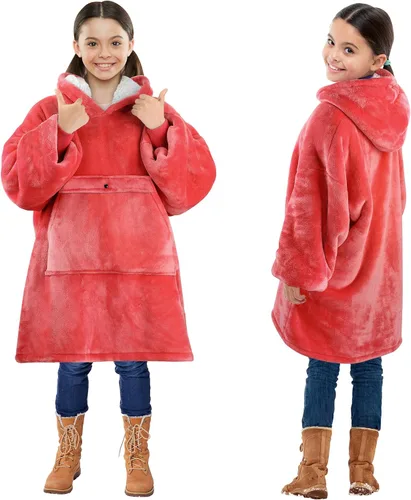 Miniatura 25 de Solaris Zebra - Sudadera con capucha estilo manta para niños con diseño con temática de amor, acogedora y cálida de forro polar Sherpa, para Corazón
