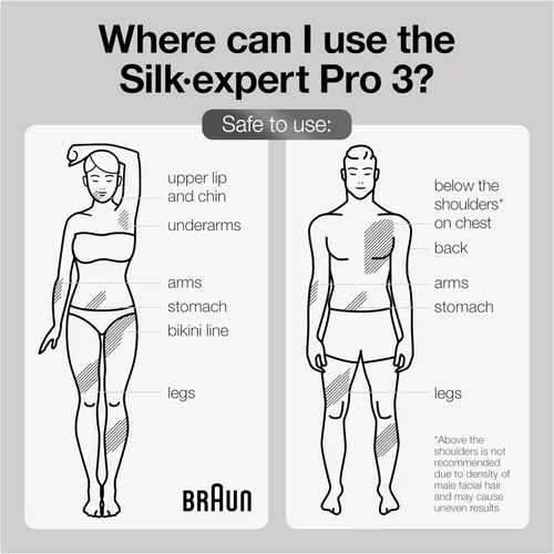 Miniatura 10 de Braun Sistema de depilación IPL de larga duración para mujeres y hombres, Silk Expert Pro 3 PL3221, reducción permanente del vello visible, uso