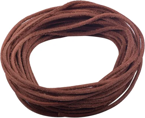 Miniatura 3 de KONMAY Cordón redondo de cuero real de 0.039 pulgadas, cordón de cuero negro de 25 yardas para hacer joyas, collares, pulseras y manualidades