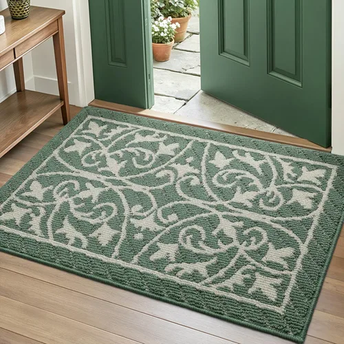 Miniatura 11 de DEXI Felpudo para puerta frontal del pasillo, alfombra de bienvenida interior, delgada de bajo perfil, antideslizante y lavable, para atrapar