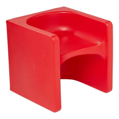 ECR4Kids Tri-Me Silla cúbica 3-en-1, muebles para niños, color rojo