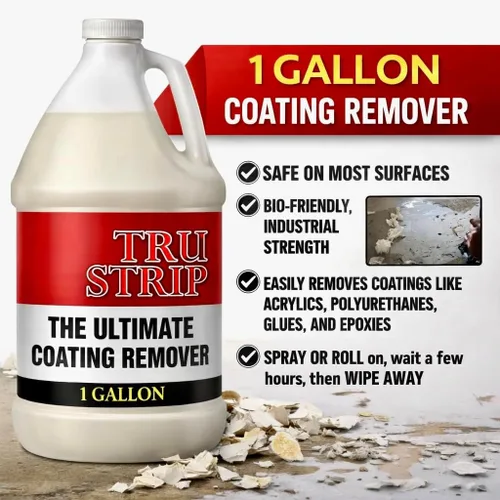 Miniatura 2 de Tru-Strip - Sellador de hormigón de resistencia industrial – (1 galón) removedor profesional de revestimiento y sellador para acrílicos, uretanos