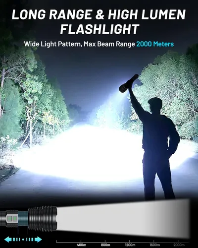 Miniatura 3 de Linternas de 600.000 lúmenes altos, 6 modos con carga rápida, linterna potente recargable súper brillante IP67 impermeable y resistente a los golpes