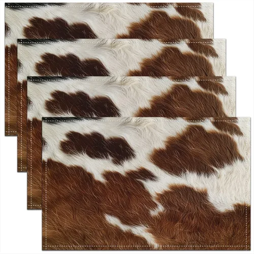 Miniatura 7 de jejeloiu Manteles individuales de mesa con osos para niños, manteles de mesa de animales salvajes de granja, mantel individual rústico de familia
