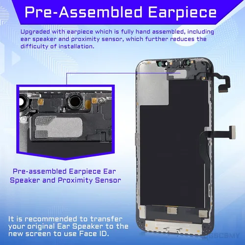 Miniatura 3 de Para iPhone 12 Pro Max Reemplazo de pantalla LCD de 6.7 pulgadas, digitalizador táctil 3D, montaje completo con altavoz de oído, sensor