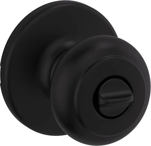 Miniatura 3 de Kwikset Cove - Pomo de puerta de privacidad interior con cerradura, manija de puerta para baño y dormitorio, pomo de puerta negro mate con cerradura