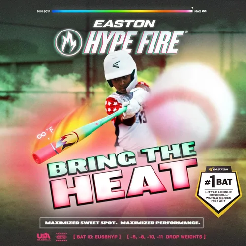 Miniatura 2 de Easton 2026 Bate de béisbol Hype Fire Estados Unidos -5 / -8 / -10 / -11 gota Barril de 2 5/8 pulgadas 2 piezas compuesto