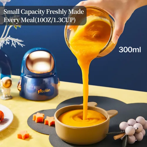 Miniatura 3 de Mini Procesador de Alimentos para Bebés Lindo y Pequeño Licuadora Trituradora de Puré Picadora Taza de 300ml Cuenco de Vidrio con 8 Cuchillas