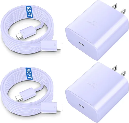 Miniatura 8 de Cargador rápido USB C de 45 W, cargador súper rápido de 45 vatios tipo C con cable de carga rápida Android de 6.6 pies para Samsung Galaxy S26