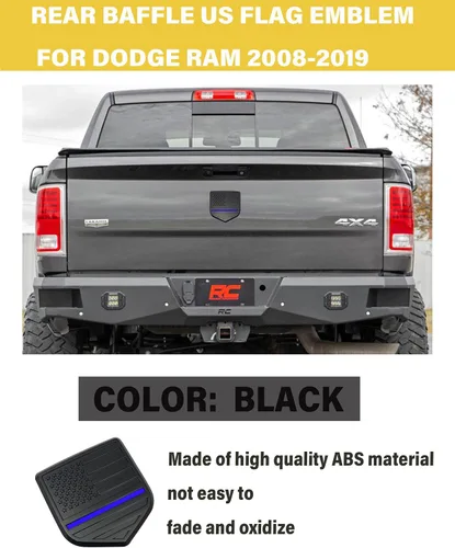 Miniatura 3 de Emblema de Bandera Americana para la puerta trasera RAM, emblema de bandera americana de ABS compatible con 2009-2018 Dodge RAM 1500 2500 3500 Línea