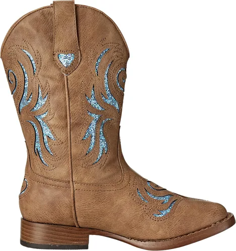 Miniatura 6 de ROPER Botas unisex con purpurina Breeze Western para niños, Beige Bronceado