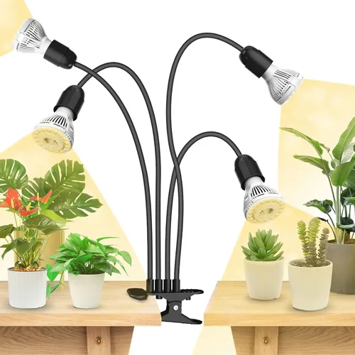 Miniatura 10 de SANSI Luces LED de Cultivo para Plantas de Interior, 450W Espectro Completo Lámpara de Cultivo de Cuello de Cisne de 3 Cabezales con Tecnología