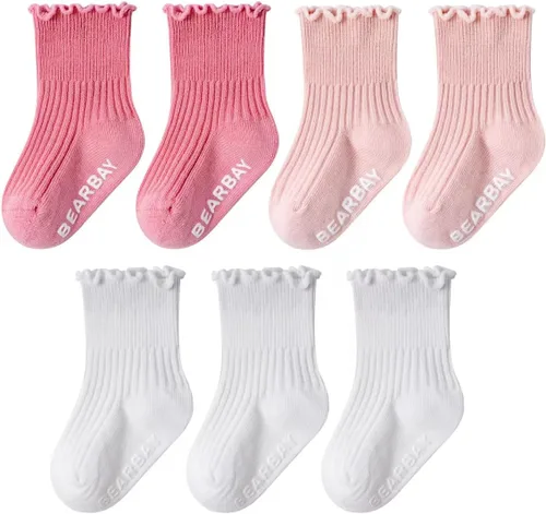 Miniatura 25 de Calcetines tobilleros antideslizantes para bebés con agarraderas para caminar de 0 meses a 7 años