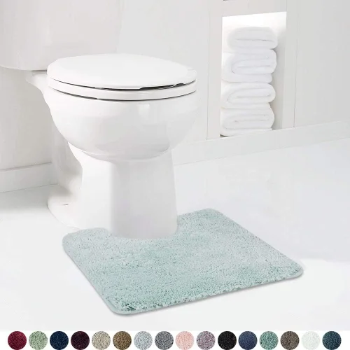 Miniatura 4 de Walensee - Juego de tapete antideslizante para baño, mullido, de suave microfibra, absorbente de agua, lavable a máquina, alfombra de felpa gruesa