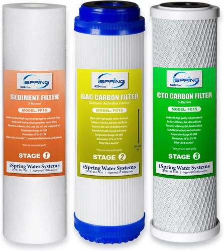 Miniatura 5 de iSpring Juego de filtros de agua de repuesto de ósmosis inversa F5-75 para sistema de 5 etapas y F3 6 meses de prefiltro de repuesto de cartucho