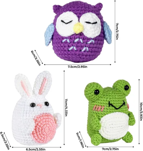 Miniatura 6 de YESJOLI Kit de ganchillo de animales para principiantes, kit de ganchillo y tejer para manualidades para mujeres adultas DIY con video tutorial paso
