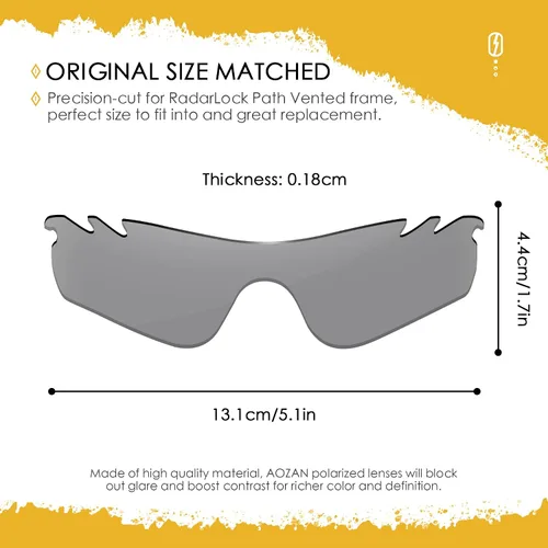 Miniatura 22 de Lentes de repuesto ANSI Z87.1 para gafas de sol Oakley RadarLock Path ventiladas - HI-DEF fotocromático