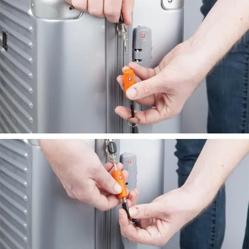 Miniatura 4 de Paquete de 4 cerraduras de equipaje aprobadas por la TSA con llaves para viajes, mini candado flexible ultra seguro y material de aleación de zinc
