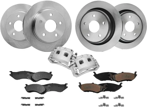 Miniatura 21 de Detroit Axle - Kit de frenos para Hyundai Santa Fe 2017-2018, Santa Fe XL 2017-2019, Rotores de freno de disco Pastillas de freno de cerámica