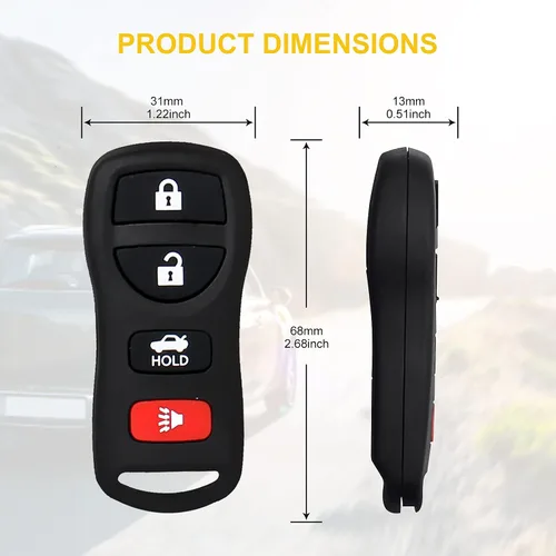 Miniatura 4 de Control remoto de entrada sin llave: llavero de coche compatible con Infiniti Nissan Altima Armada Maxima Quest Sentra 350Z EX35 FX35 FX45 I35 G35