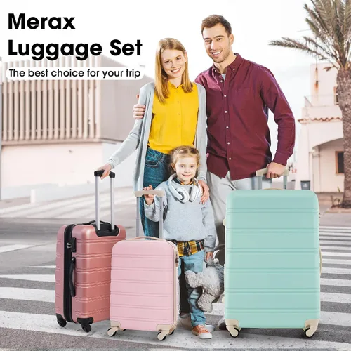 Miniatura 471 de Merax Juegos de equipaje de mano en maleta aprobada por aerolíneas, estuche rígido con ruedas giratorias expandibles, Negro