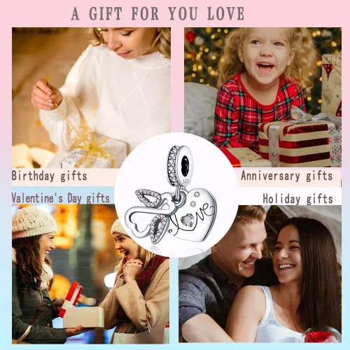 Miniatura 5 de LNQOBU Abalorios de plata de ley 925 para pulseras de cuentas para mujeres y niñas (con una cuenta espaciadora)