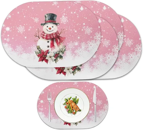 Miniatura 26 de Ghost Placemats Set of 2 Wipeable Faux Leather 12X18 Inch Waterproof Non-Slip Mats Spooky Table Decor Heat Resistant for Scary Dinner Party Fantasma